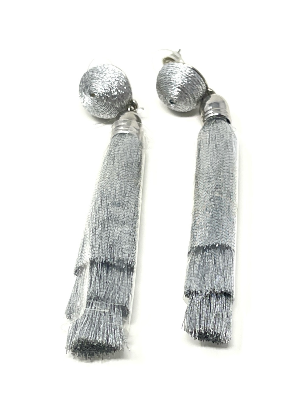 New Anthropologie Silver Tassel Fringe  Earrings